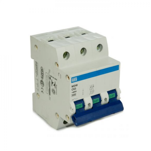 Disjuntor Tripolar 63A Weg Mini DIN MDW C63